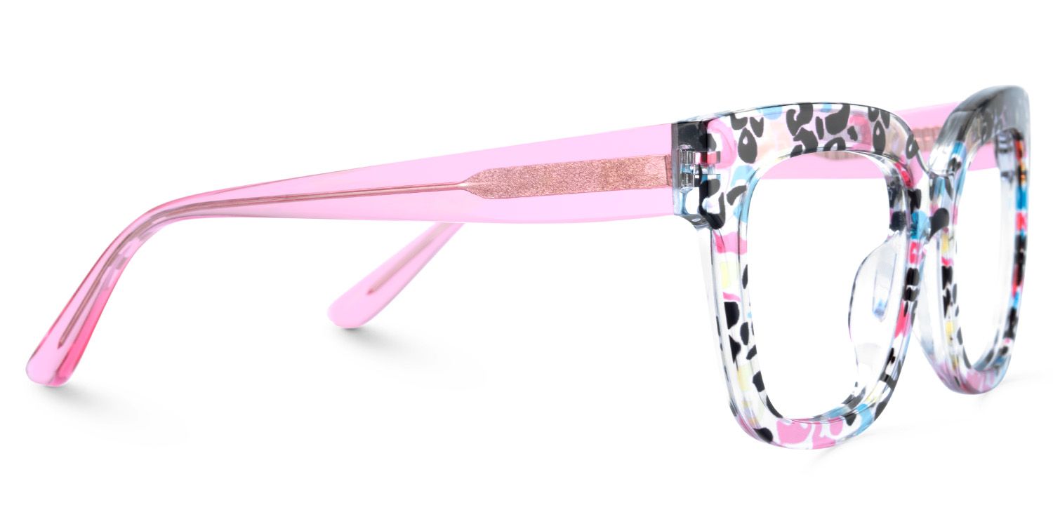 Designer Pink Leopard Square Prescription Eyeglasses4