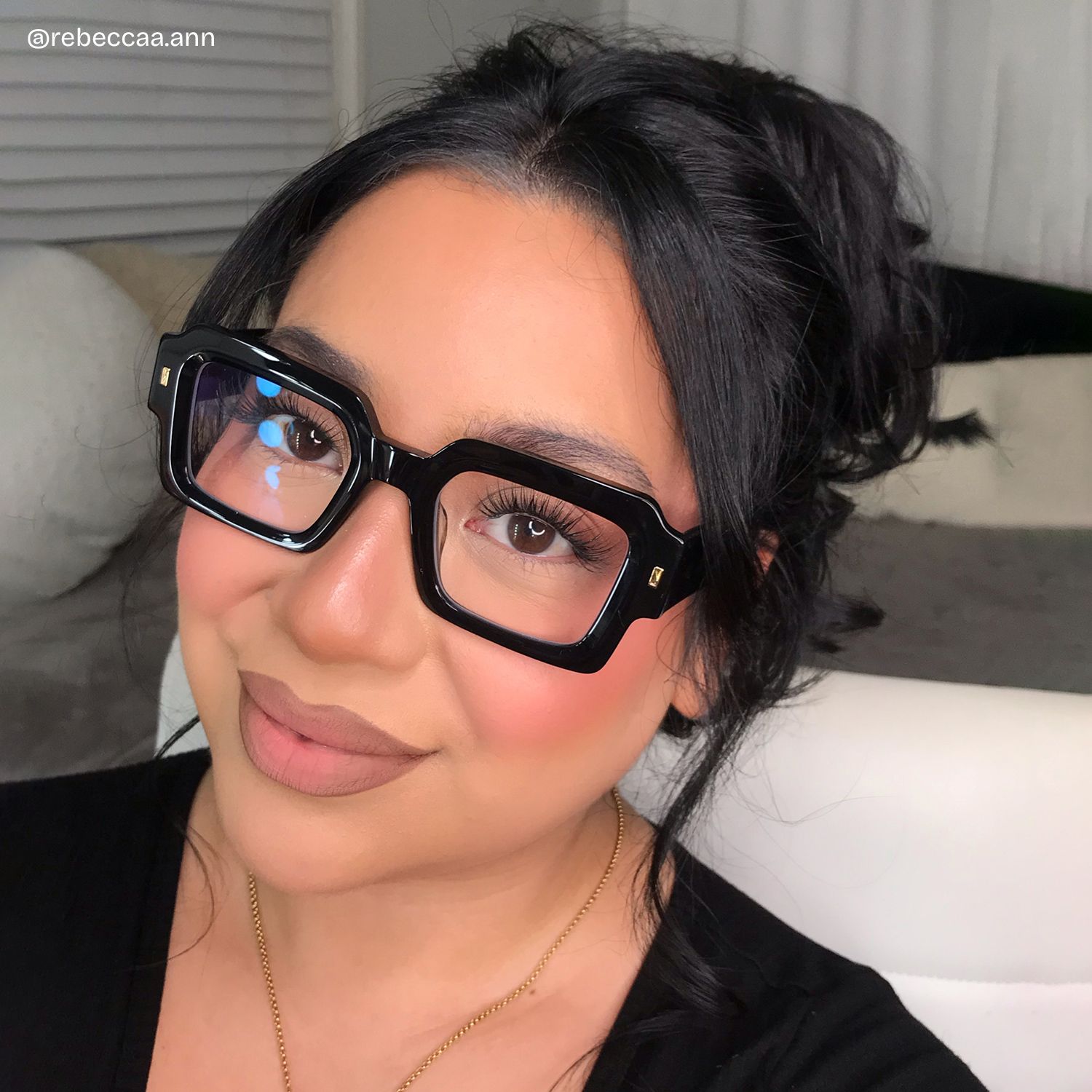 Bobbee Square Black Glasses | Zeelool Glasses7