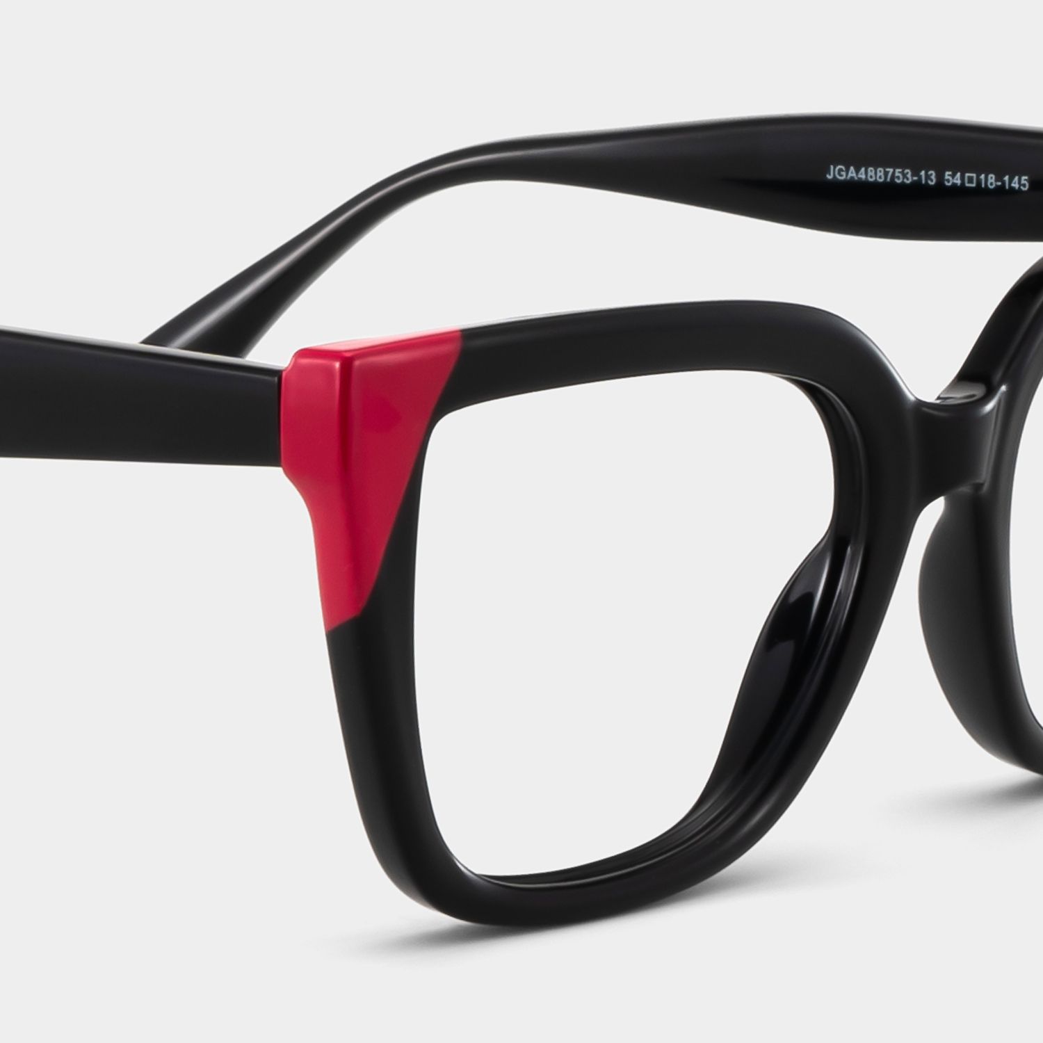 Square Black Pink Eyeglasses- Mirta Acetate Frame Glasses4