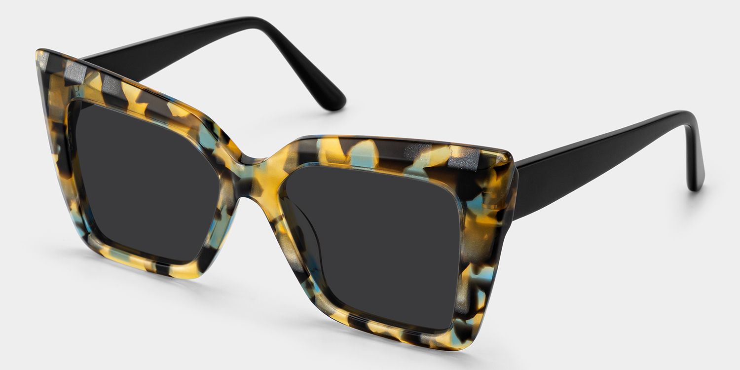 Thiline Acetate Tortoise Square Frame Sunglasses | ZEELOOL UK2