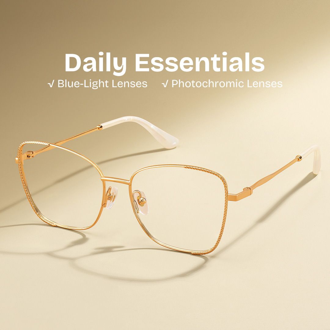 Kai Eyeglasses in Butterfly Gold Frame | ZEELOOL UK0