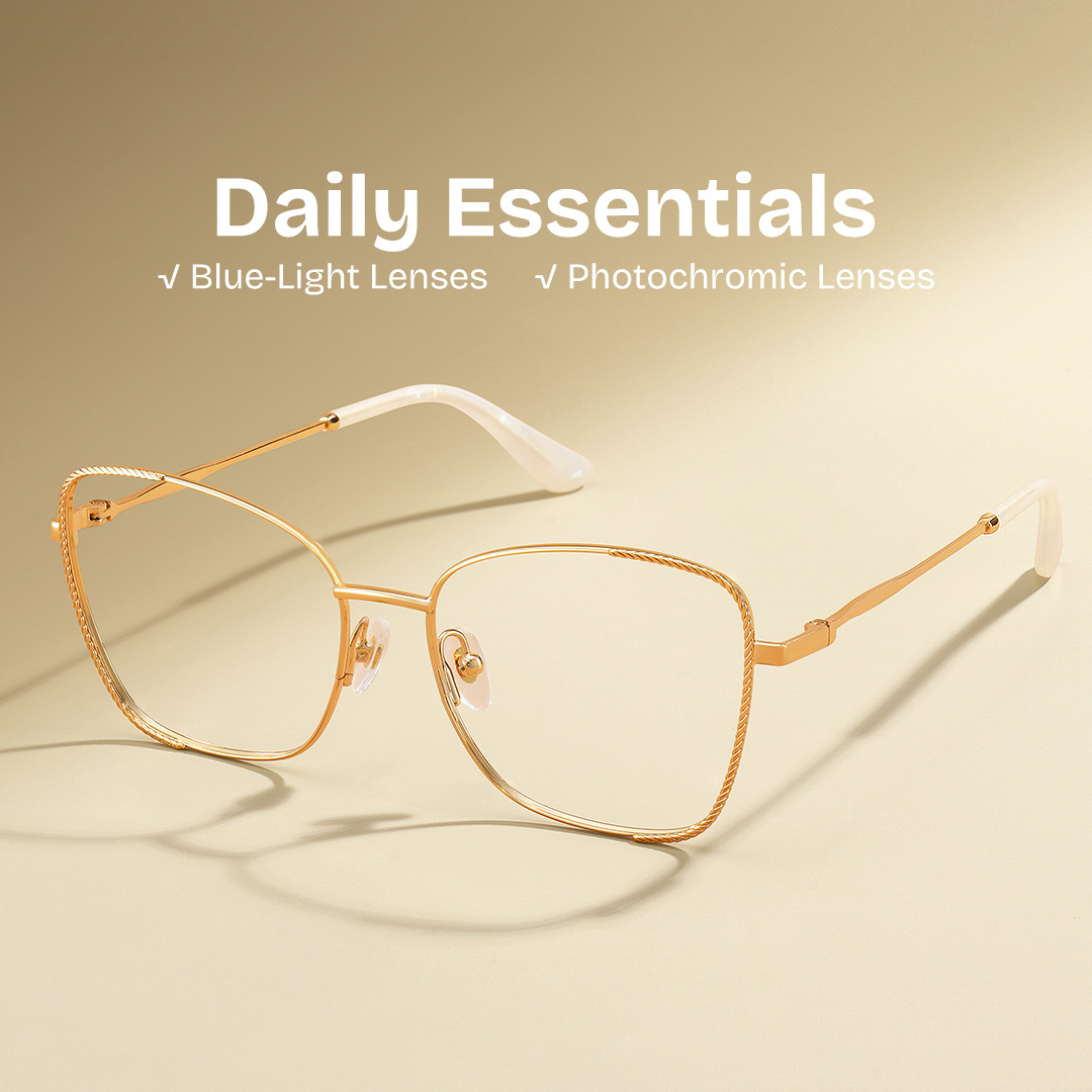 Kai Eyeglasses in Butterfly Gold Frame | ZEELOOL UK0