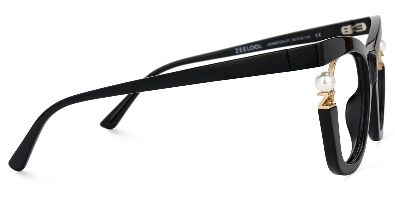 Pearl Cateye Black Glasses4