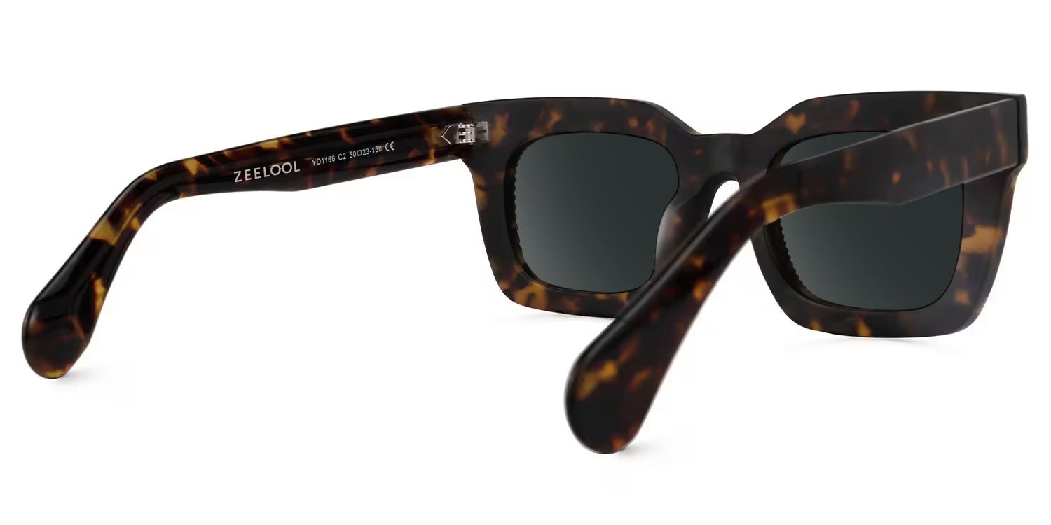 Keisa Tortoise Rectangle Polarized Sunglasses for Driving | ZEELOOL UK3