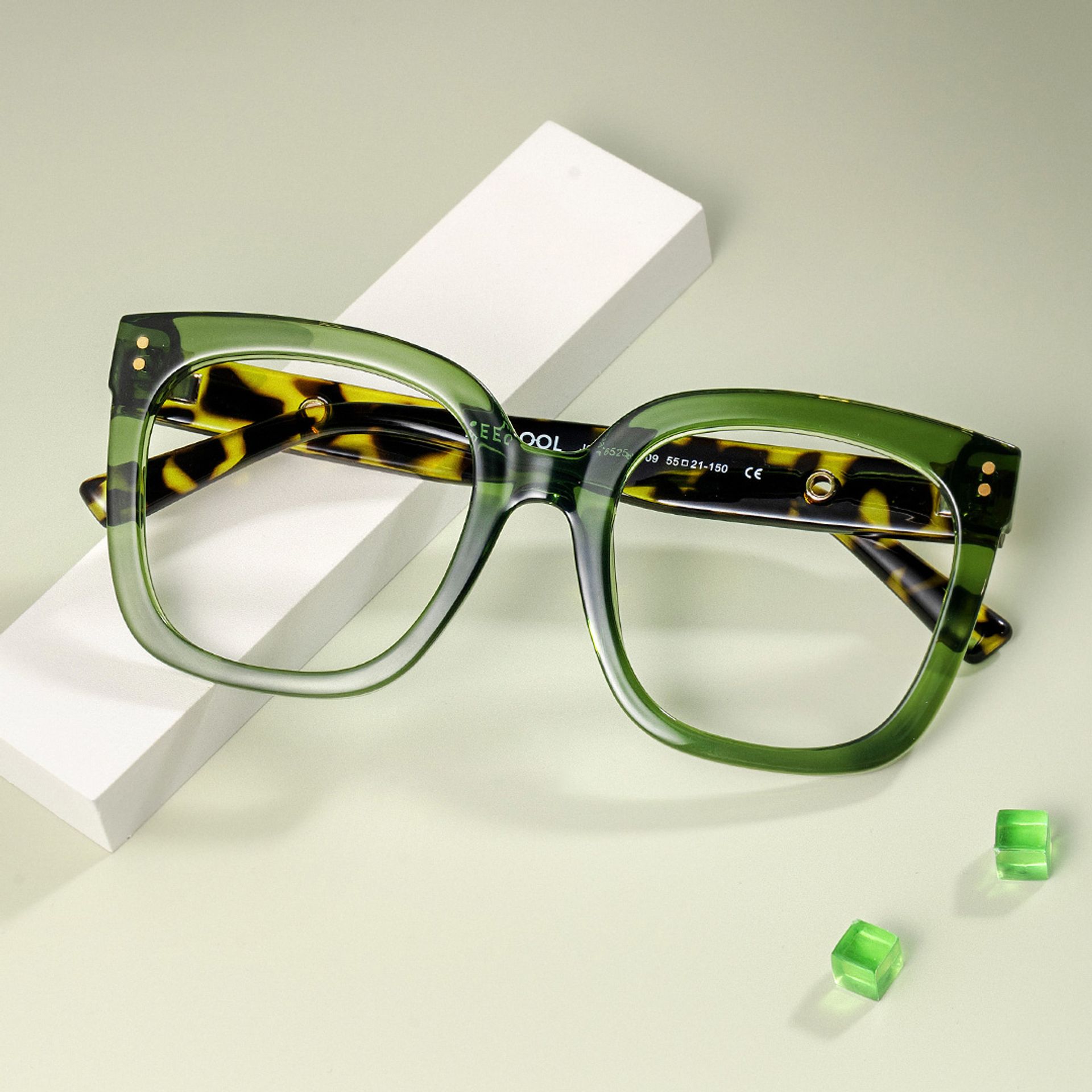 Women's Green Glasses With Square Shape0