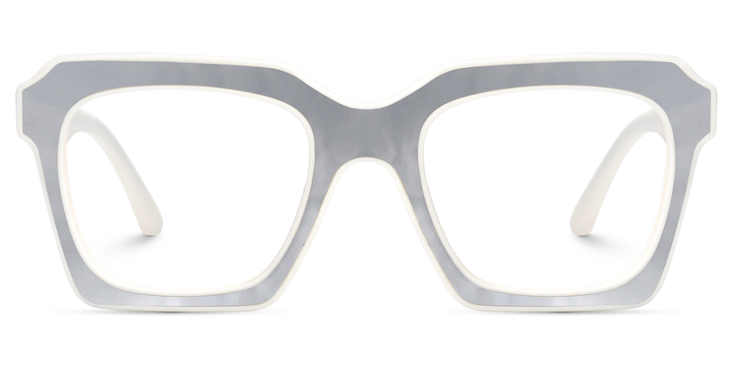 Square Prescription Glasses With Silver Leather For Women1