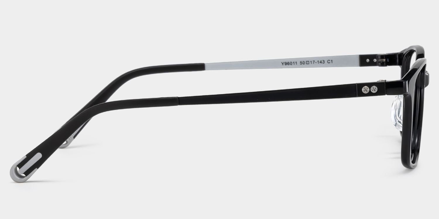 Finne Rectangle Black Frame Eyeglasses for Teens3