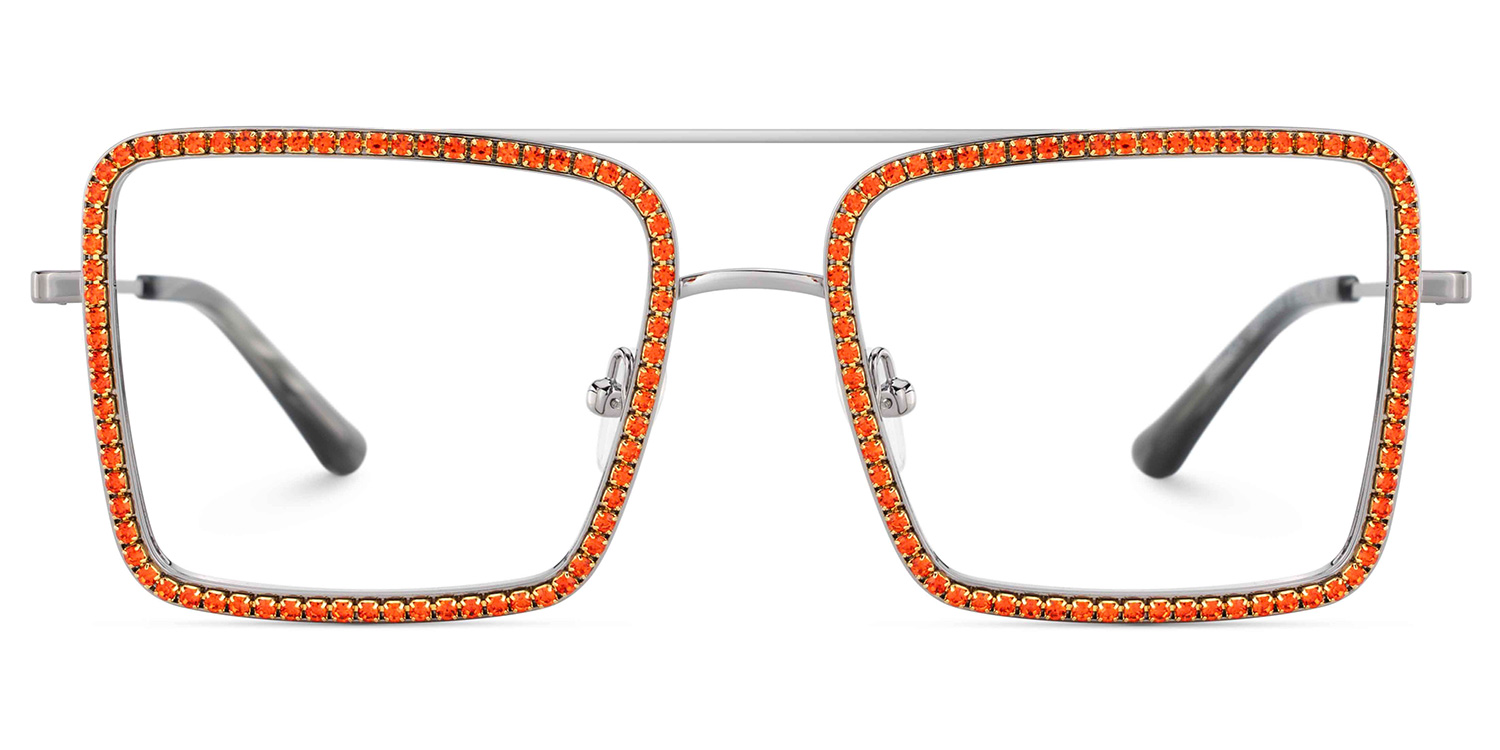 Diva Square Orange Glasses0