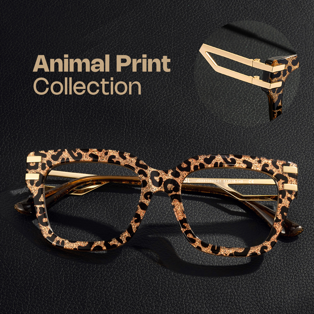 Lidia Square Leopard Glasses