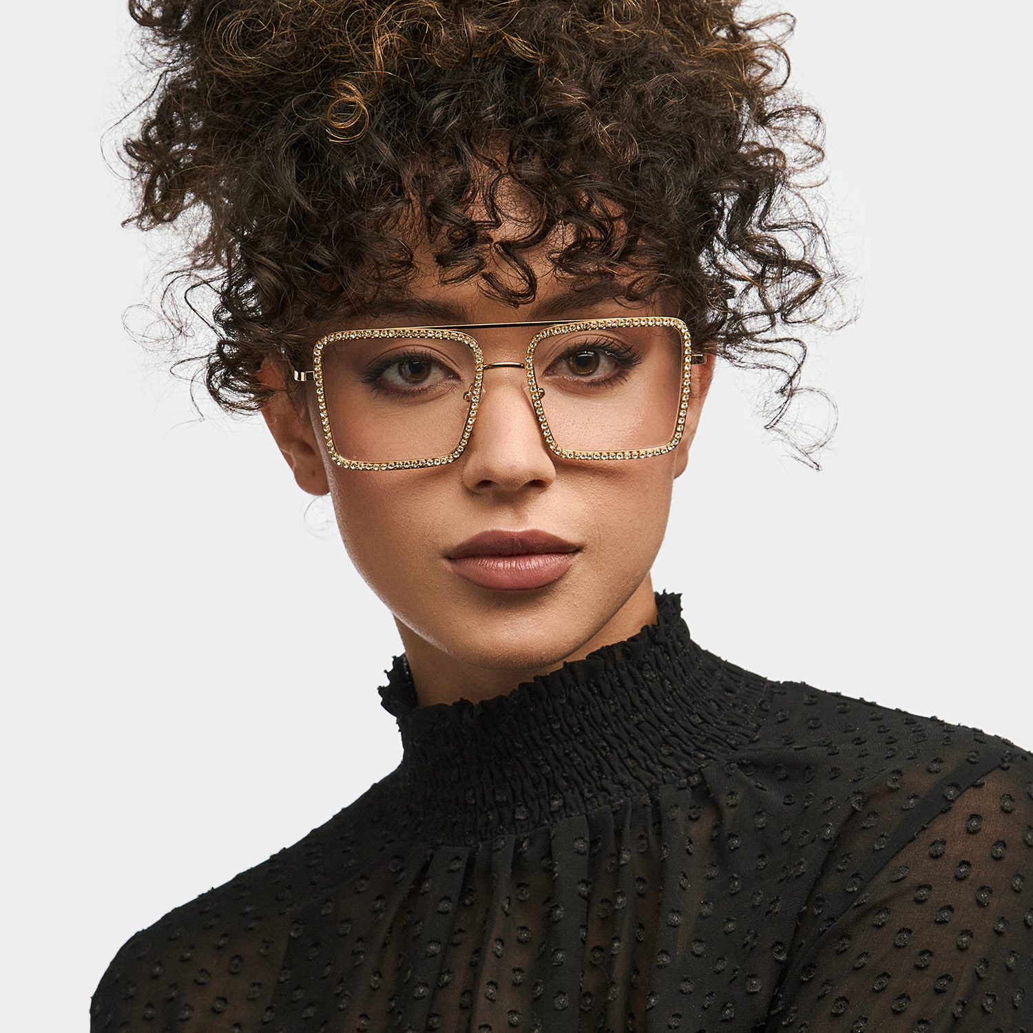 ZEELOOL Diva Square Gold Glasses