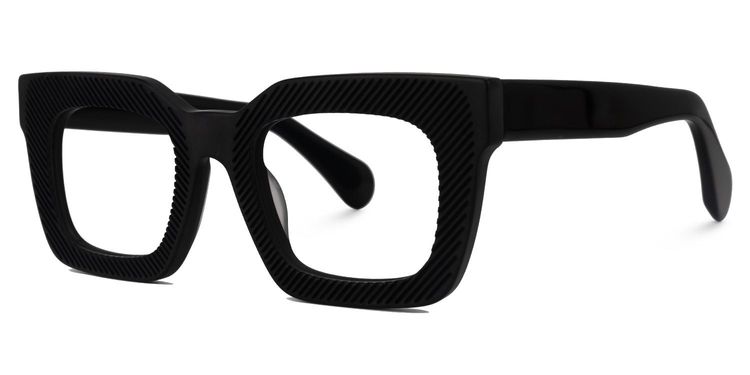 Keisa Square Black Glasses