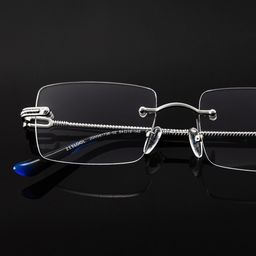 Peavy Silver Rectangle Glasses0