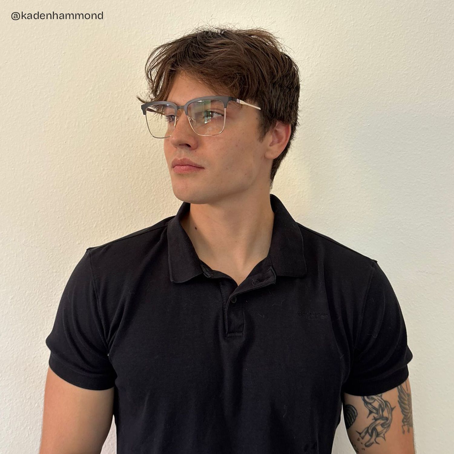 Cleo Black Gold Frame Glasses with Browline Frame Online | ZEELOOL UK8