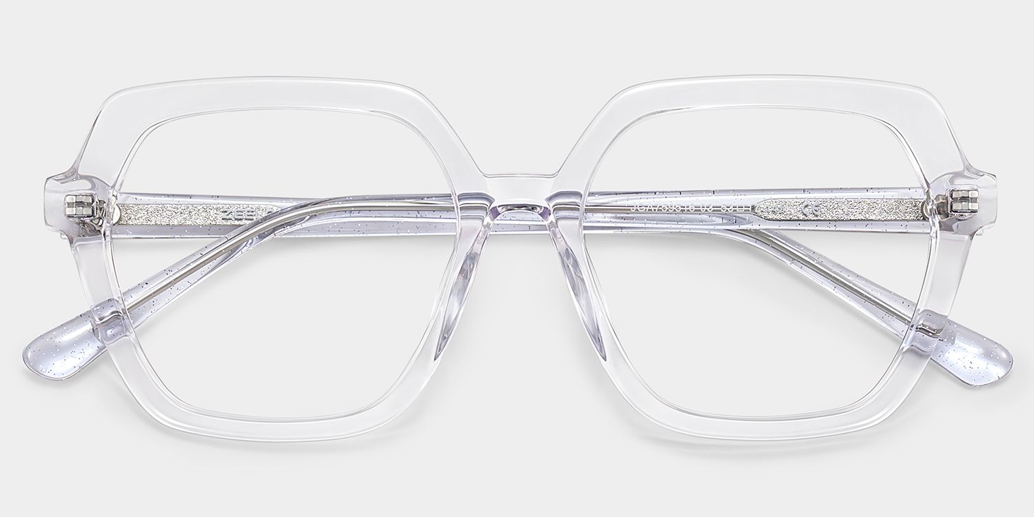 Devon Geometric Clear Hexagon Glasses for Women | ZEELOOL1