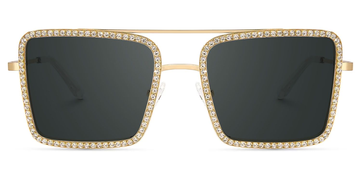 Diva Gold Square Sunglasses to Frame Your Face | ZEELOOL UK0