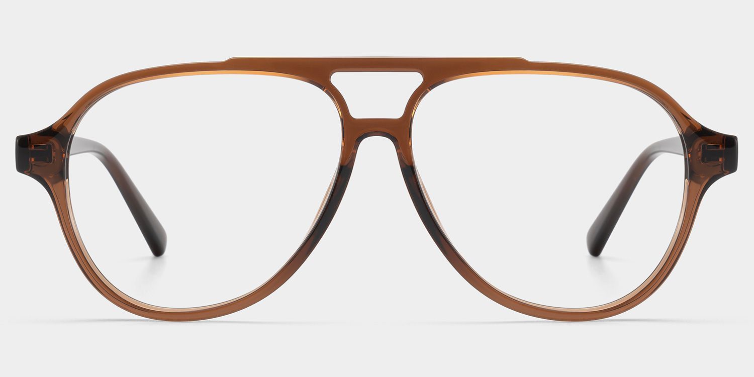 Drew Brown and Orange Aviator Glasses for Women | ZEELOOL0