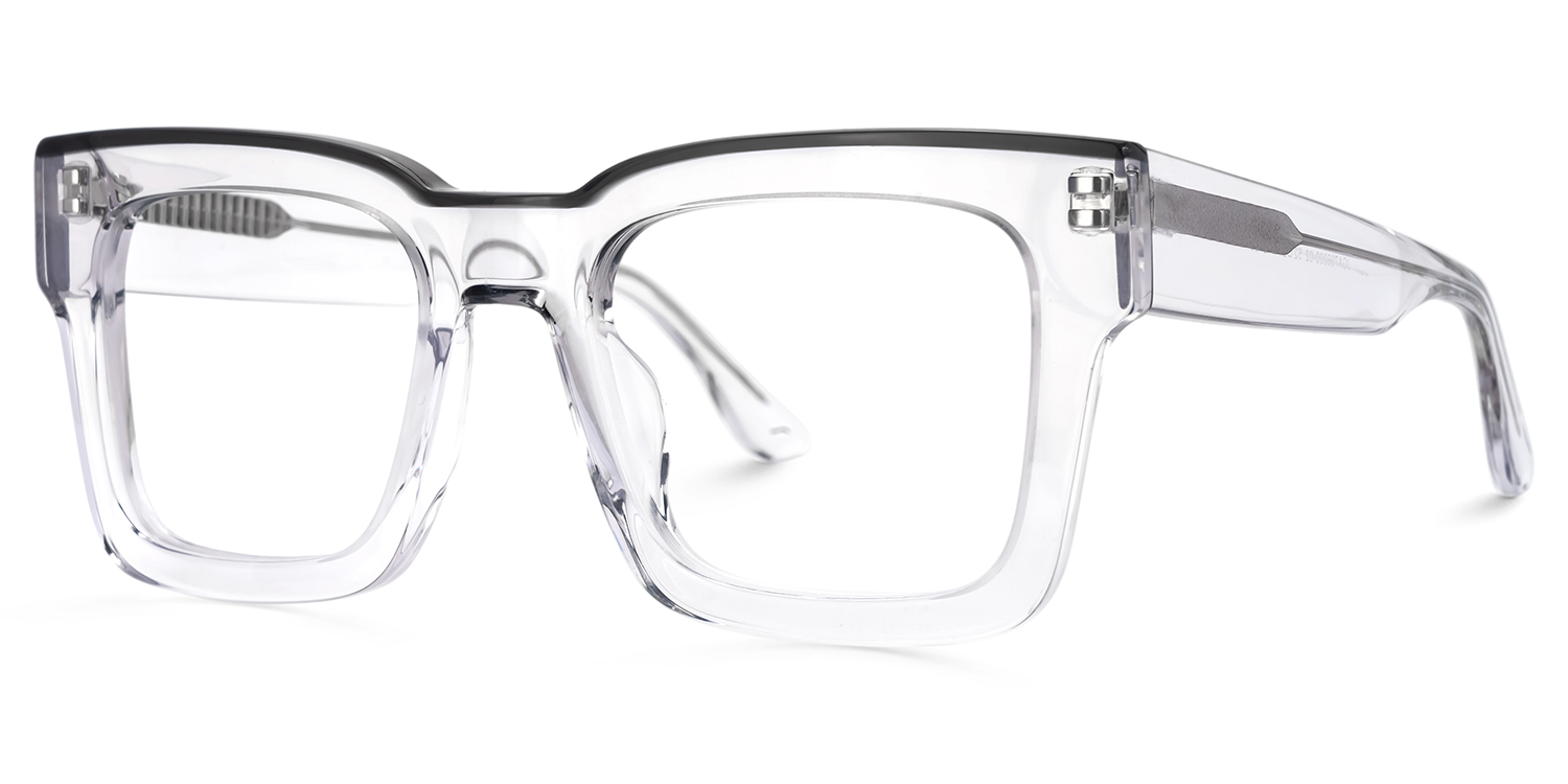 Vorse Square Crystal Clear Spectacle Frames for Men | ZEELOOL UK1