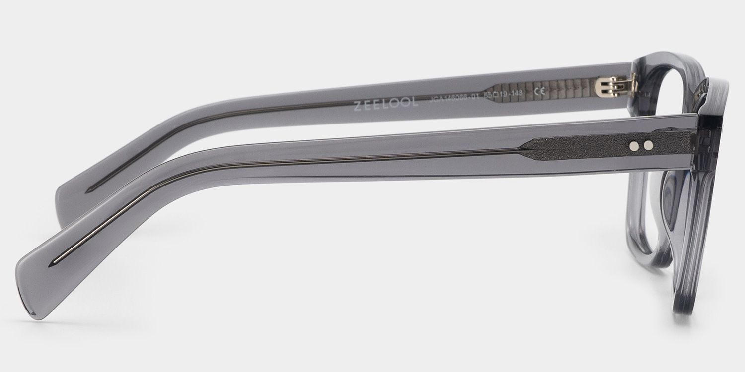 Fussell Square Gray Full-Frame Glasses | ZEELOOL UK3