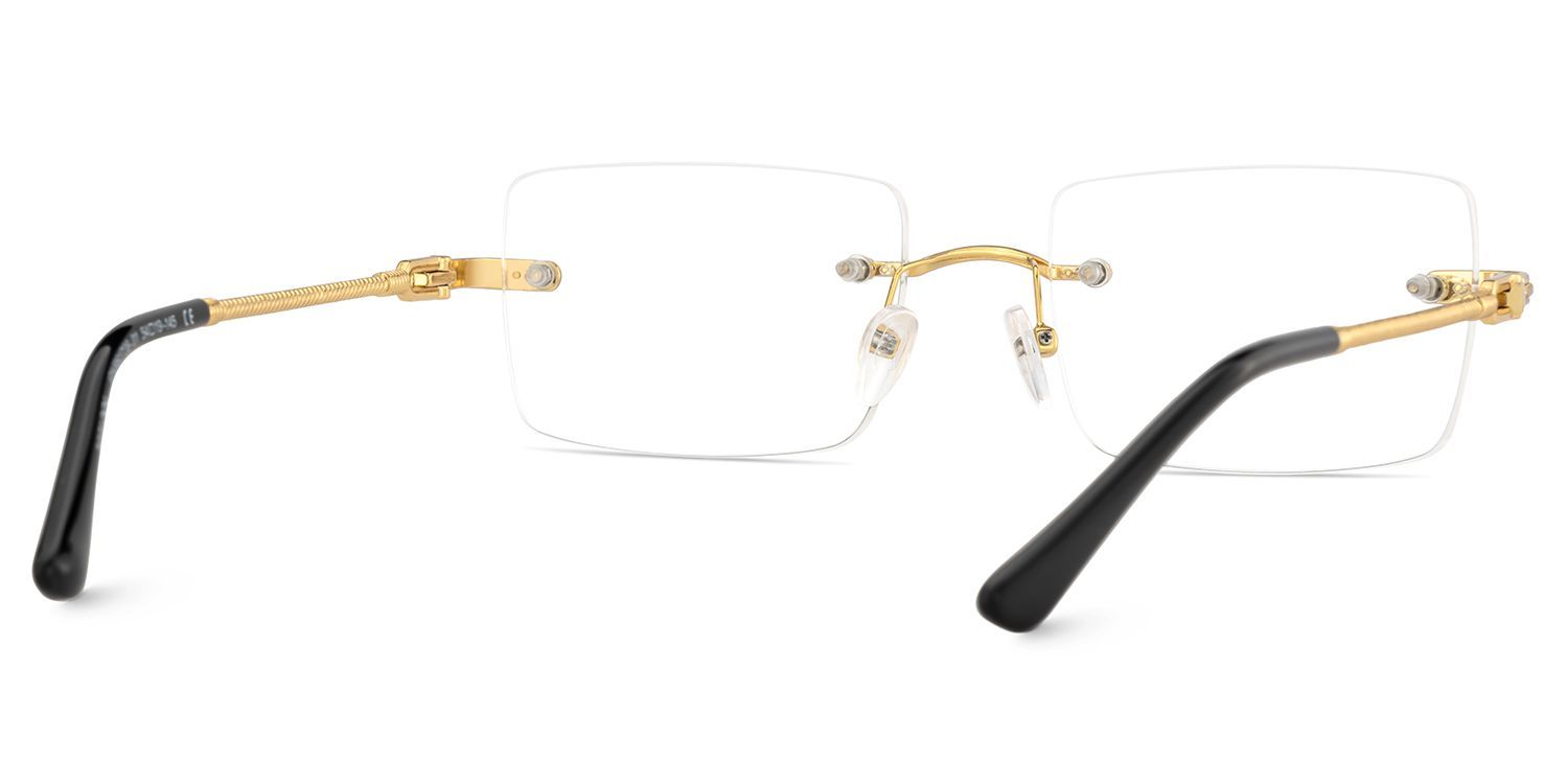 Gold Rimless Eyeglasses Frames With Adjustable Nose Pads5