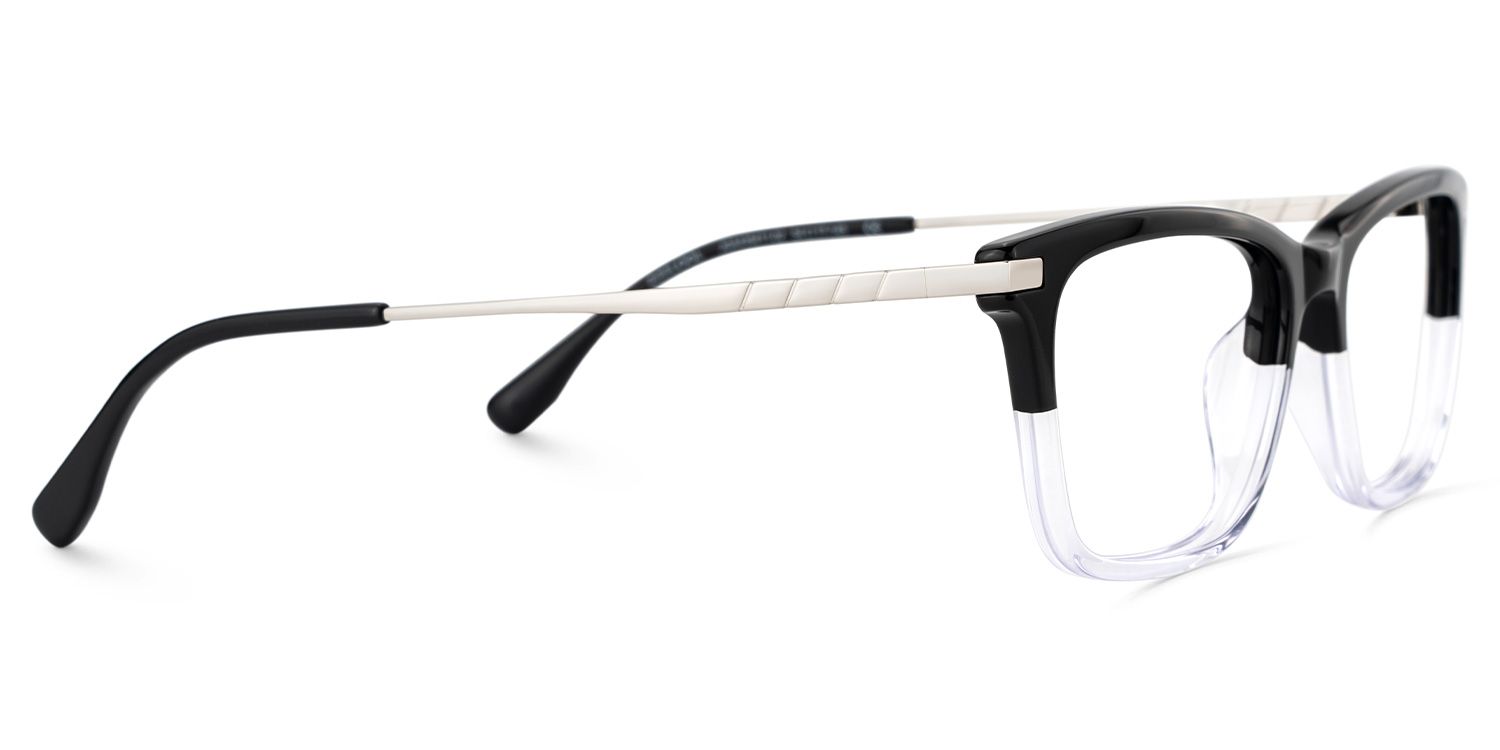Zane Rectangle Black-crystle Color Frame Glasses for Men | ZEELOOL UK4