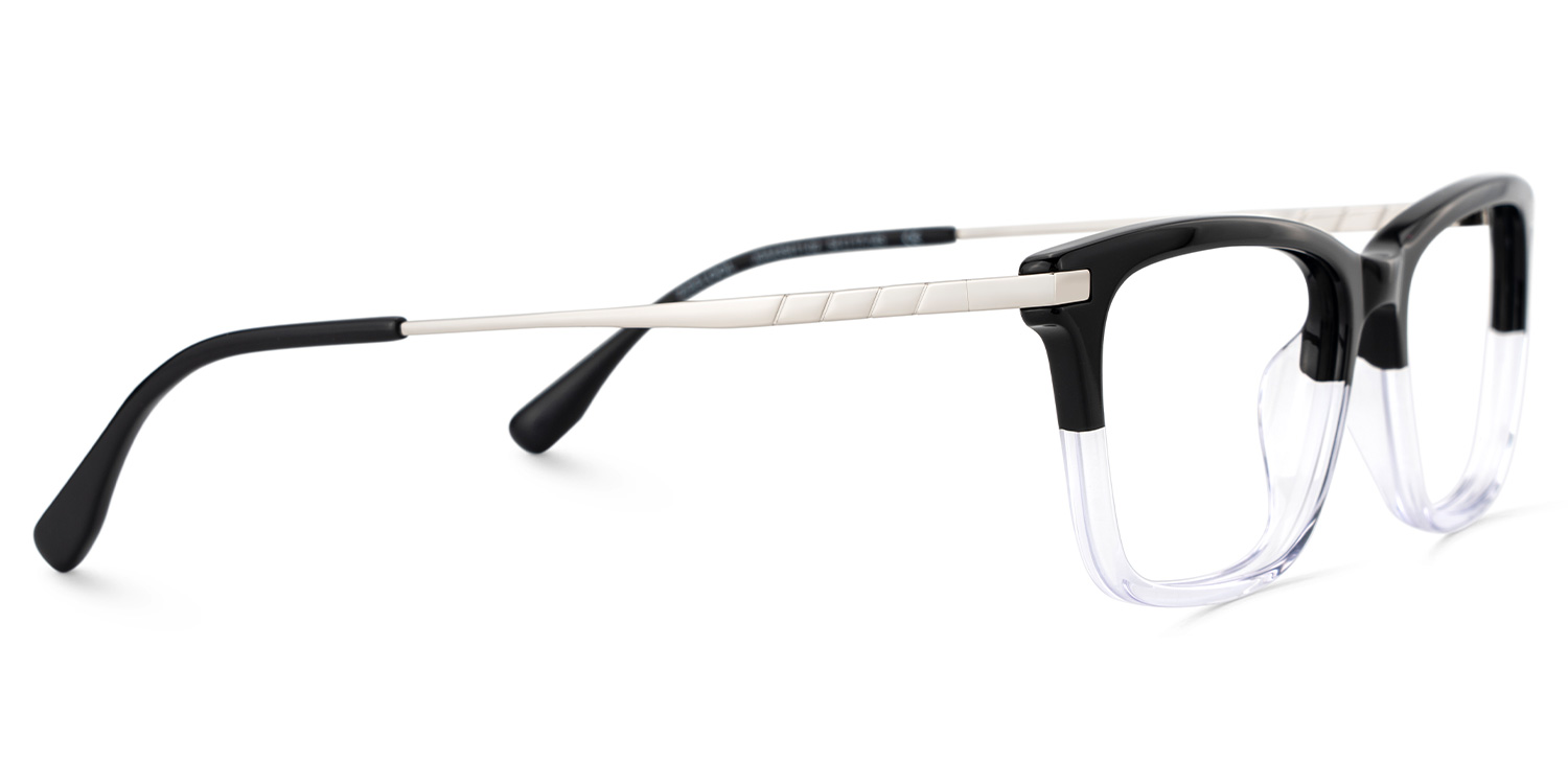 Zane Rectangle Black-crystle Color Frame Glasses for Men | ZEELOOL UK4