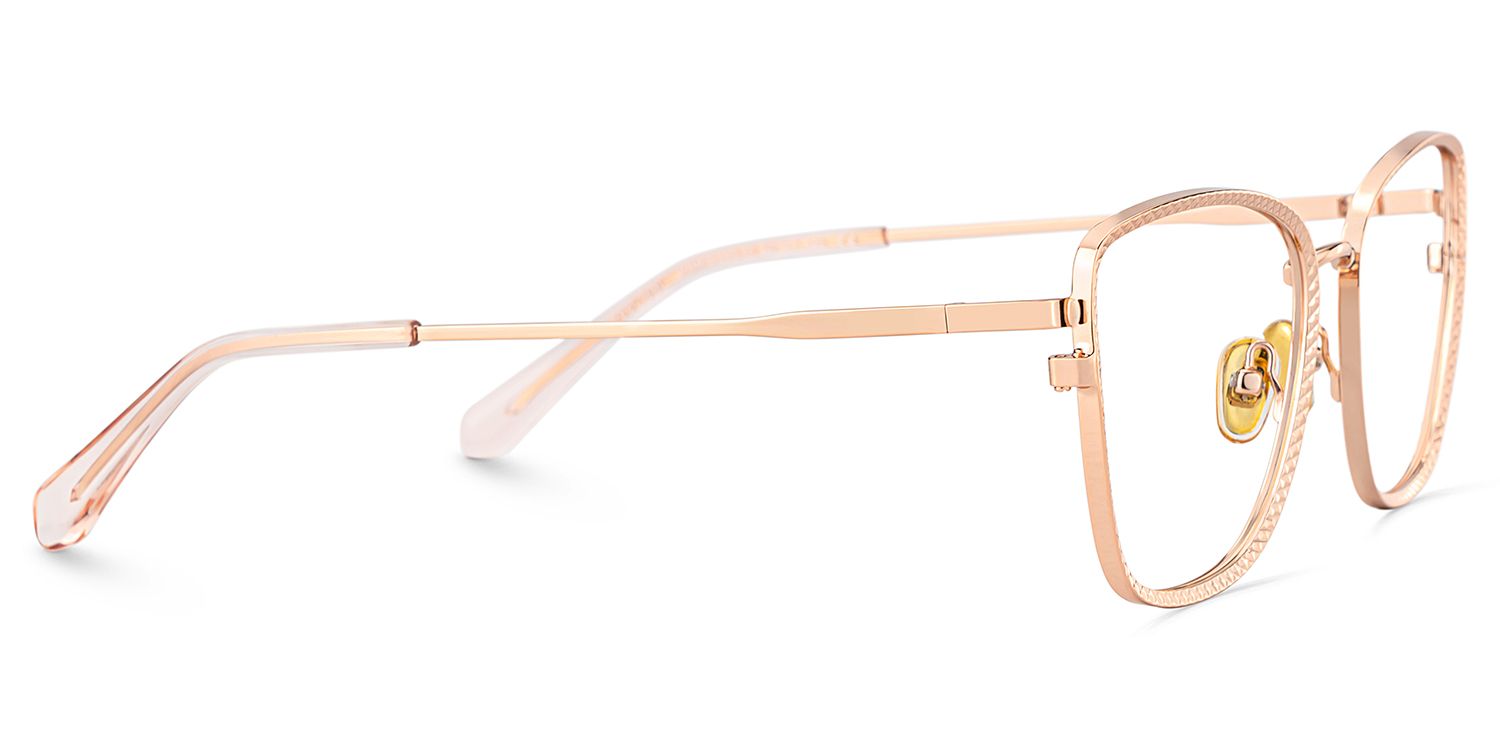 Ronan Eyeglasses in Rectangle Rose Gold Frame | ZEELOOL UK3