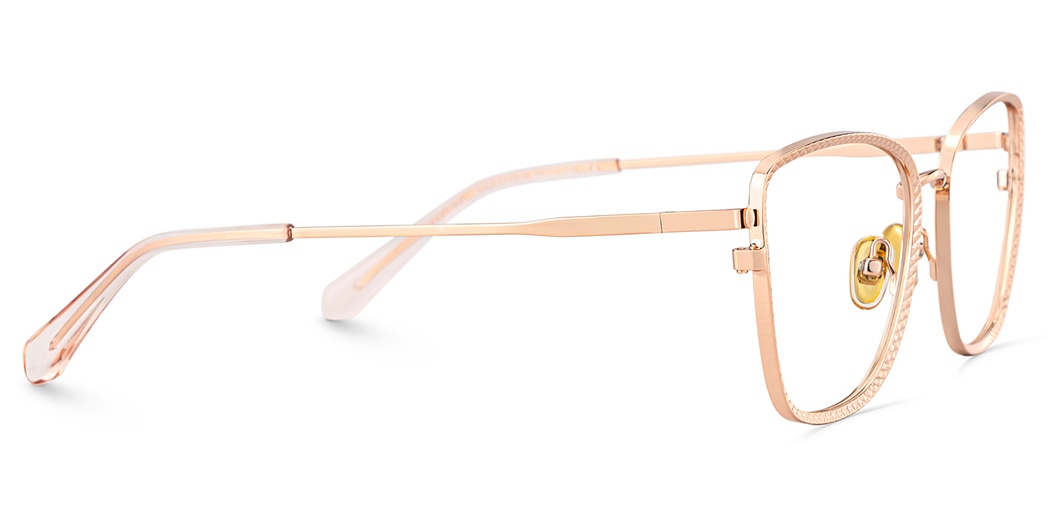Ronan Eyeglasses in Rectangle Rose Gold Frame | ZEELOOL UK3