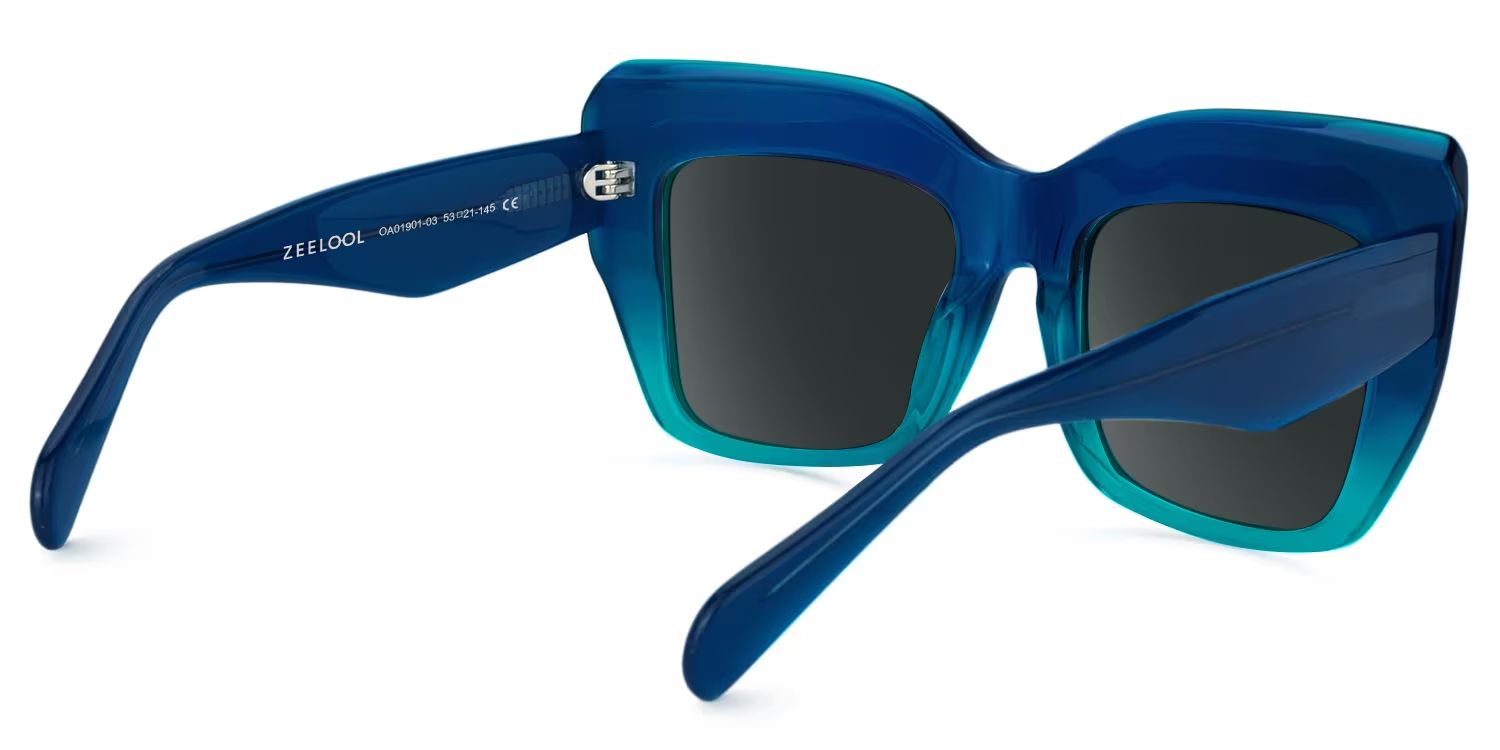 Charmaine Blue-Green Square Sunglasses to Frame Your Face | ZEELOOL UK3