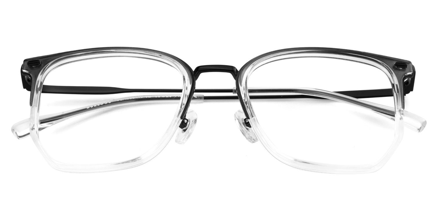 Roque Mixed-material Geometric Clear Frame Glasses | ZEELOOL UK1