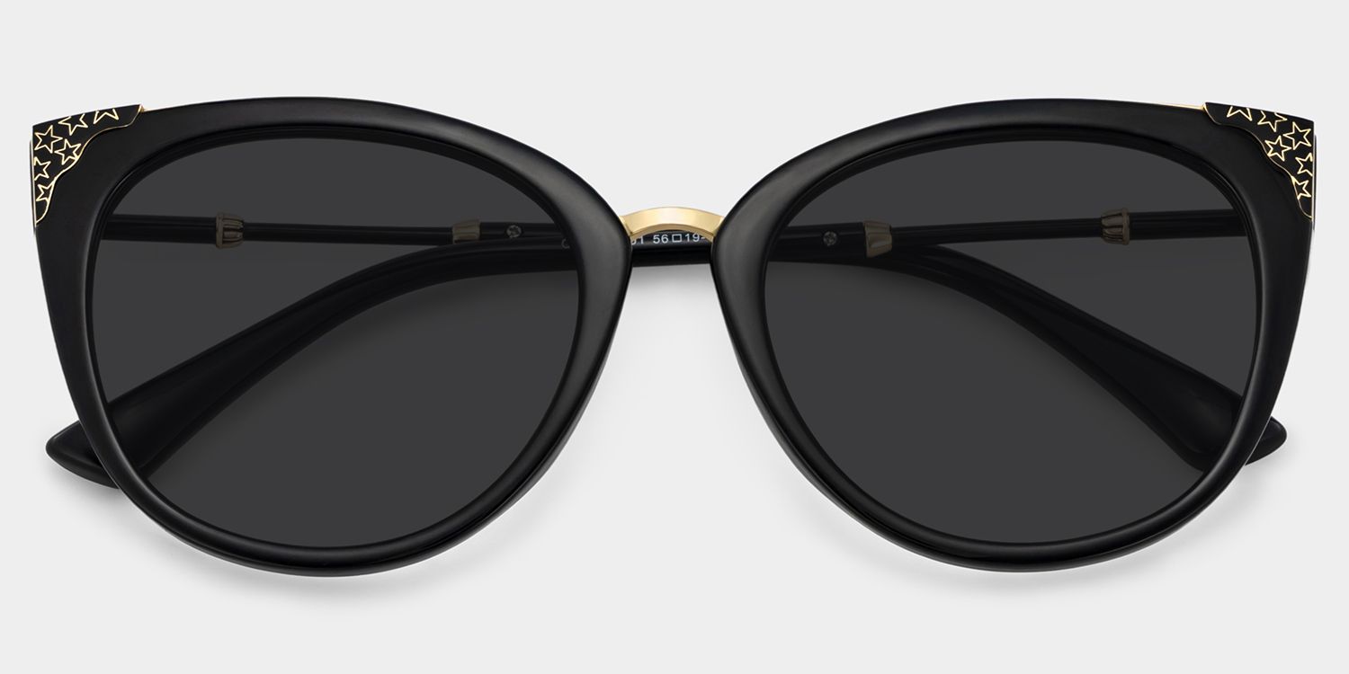 Dalton Cat Eye Black Sunglasses | ZEELOOL UK1