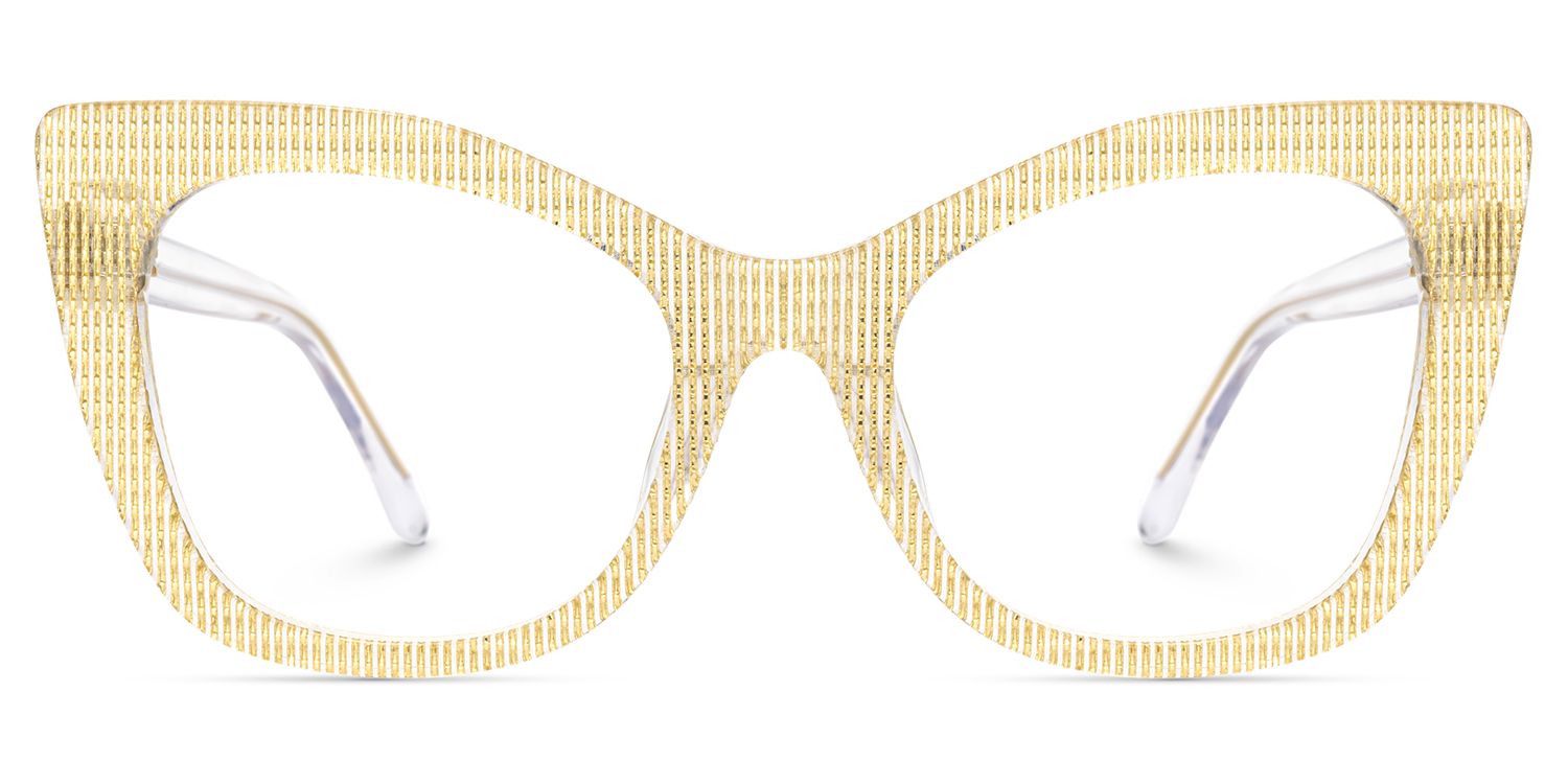 Yellow Gold Full rim Cateye Eyeglasses -Vela on Sale | ZEELOOL UK0