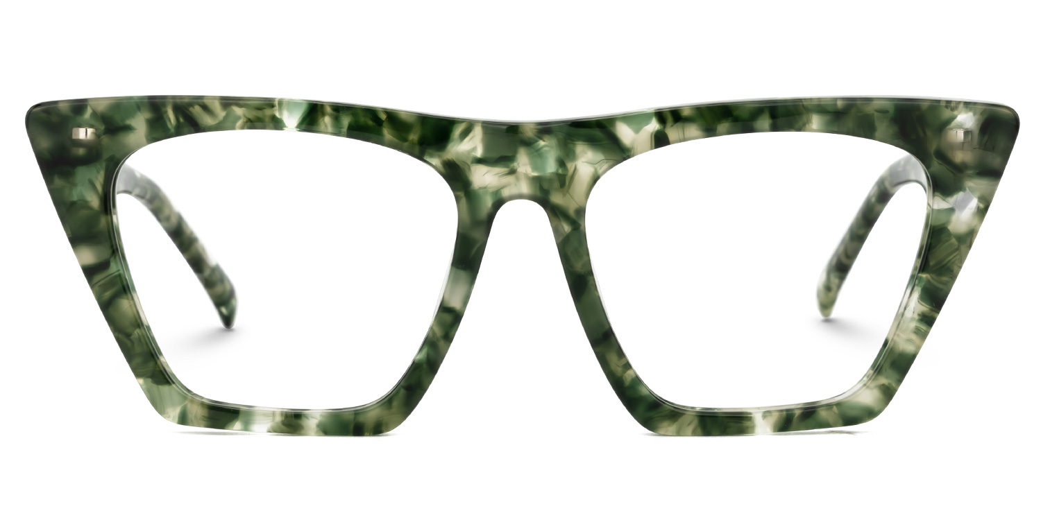 Cecile Cat Eye Green-Floral Glasses | ZEELOOL UK0