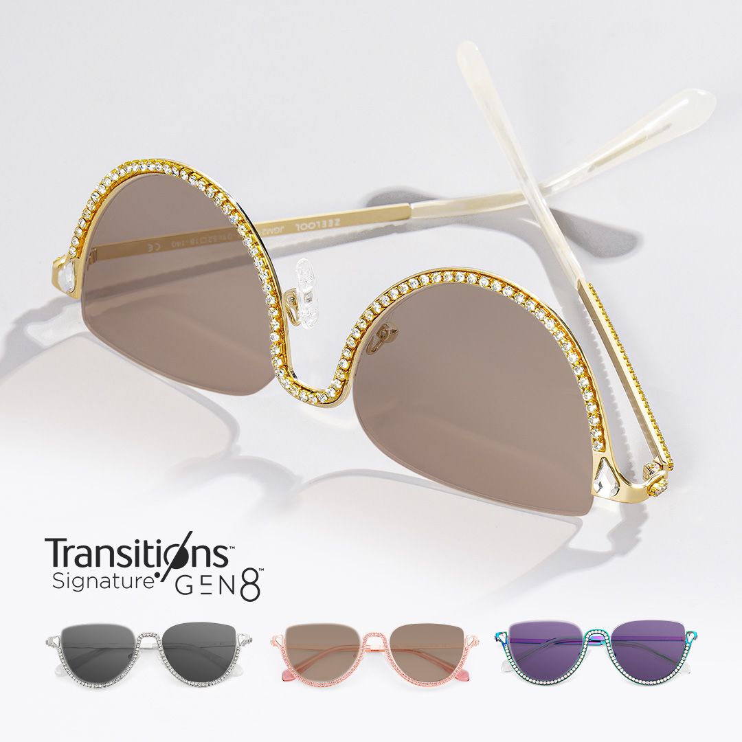 Half Frame Cat Eye Glasses With Shiny Diamonds1