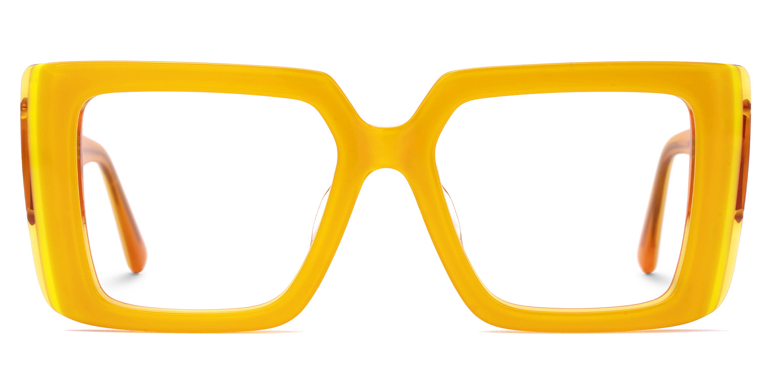 Parris Rectangle Mustard Yellow Glasses0