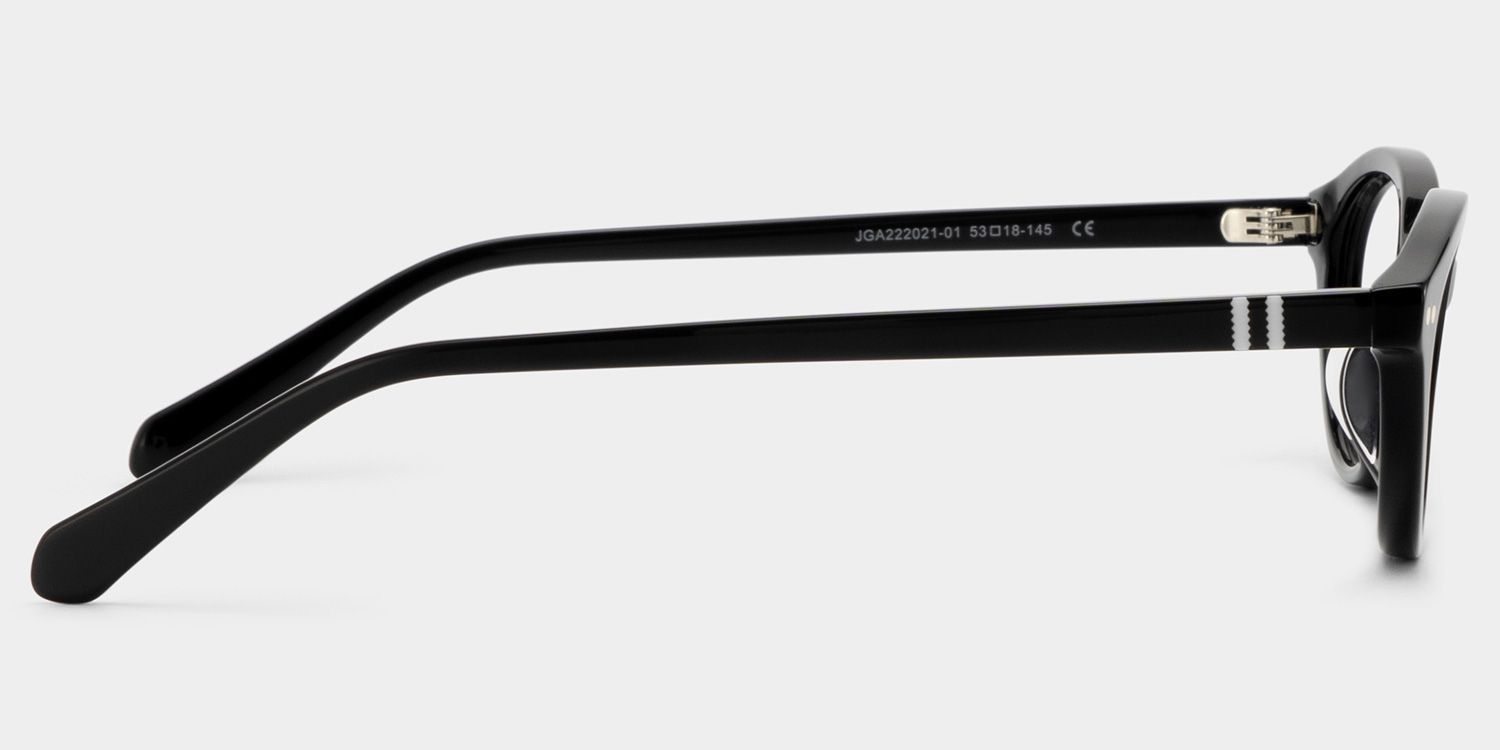 Ashby Black Oval-Frame Glasses | Slim Varsity Style3