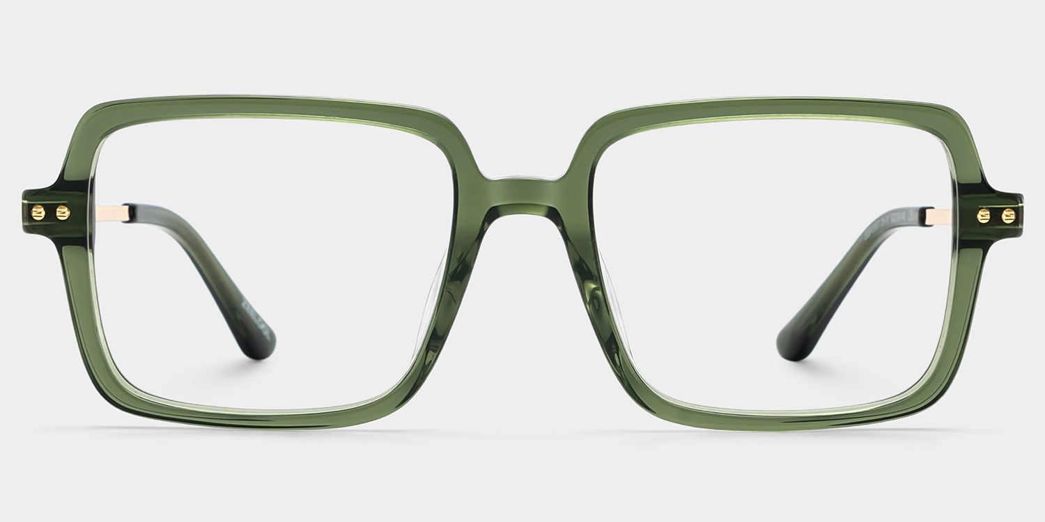 Asher Green Rectangle Glasses | Slim Varsity Essential0