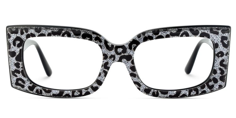 Orduno Gray Leopard Rectangle Glasses
