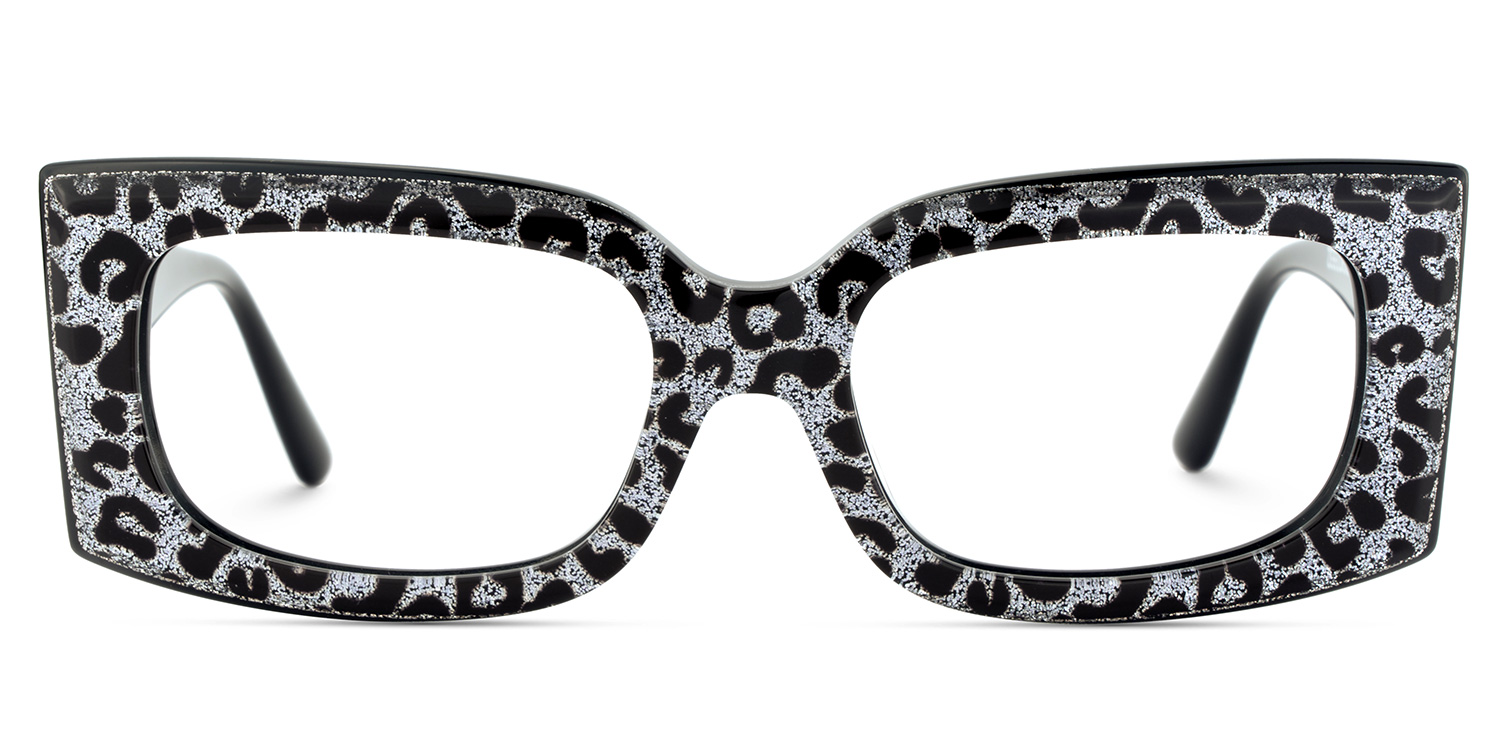 Orduno Rectangle Gray Leopard Glasses