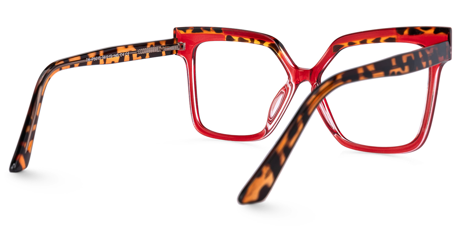Square Eboney Red Glasses deals -Zeelool Glasses2