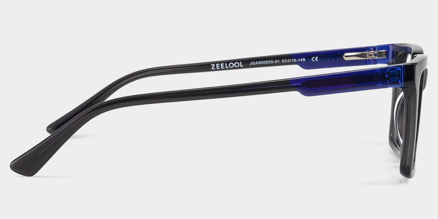 Rectangle Dark Gray Eyeglasses- Troy Acetate Frame Glasses3