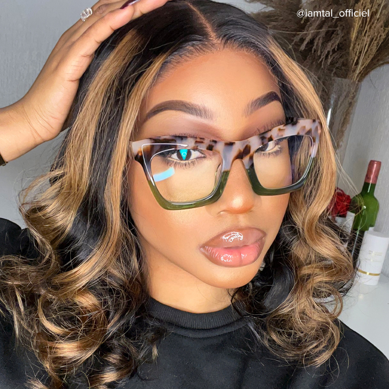 ZEELOOL Benitez Square Two-Tone Glasses