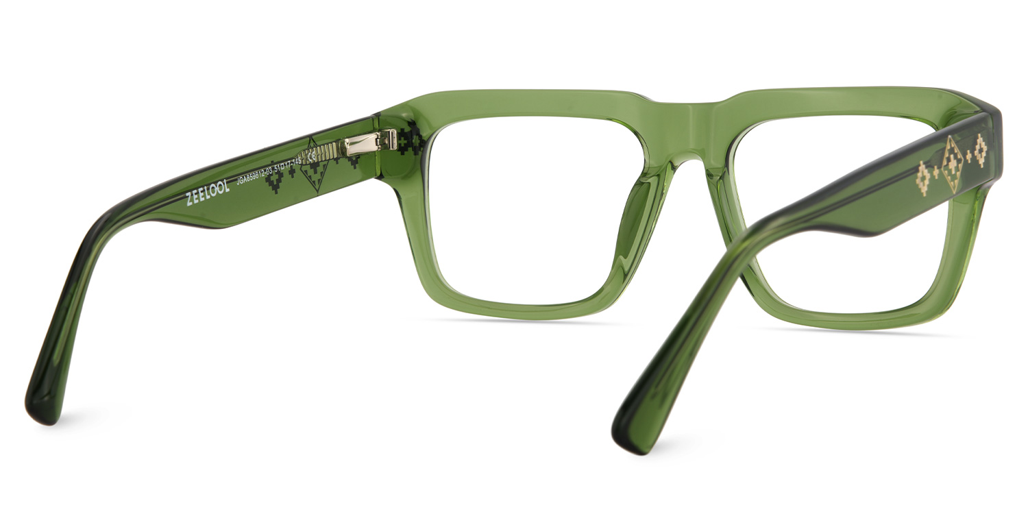 Ramdass Rectangle Green Glasses5