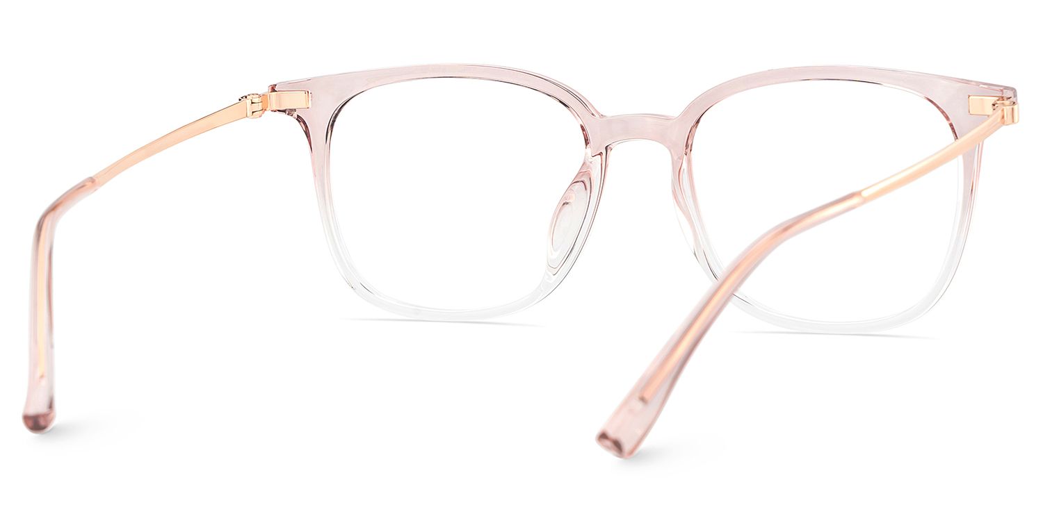Cora Square Pink Frame Eyeglasses for Woman| ZEELOOL UK5