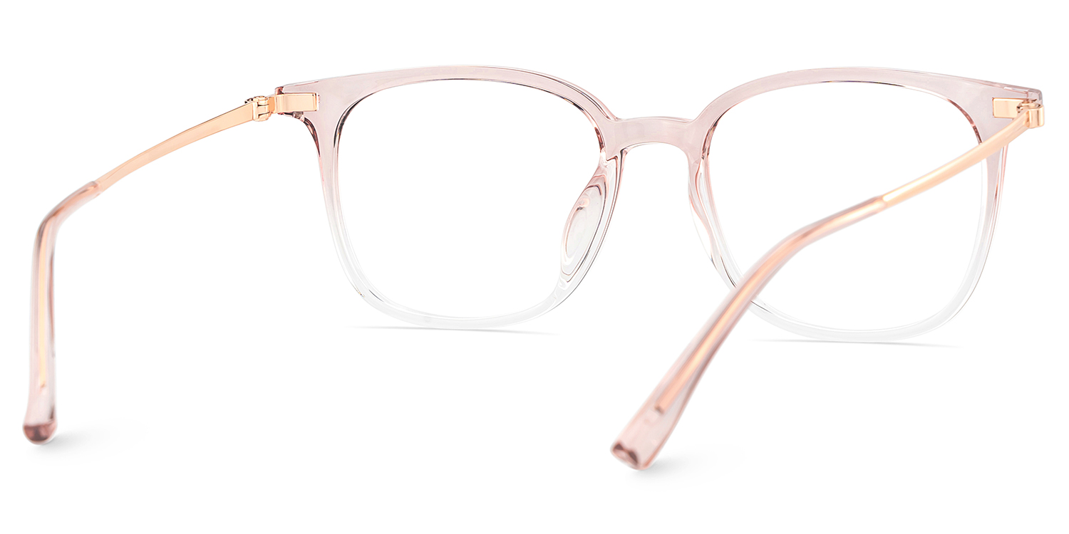 Cora Square Pink Frame Eyeglasses for Woman| ZEELOOL UK5