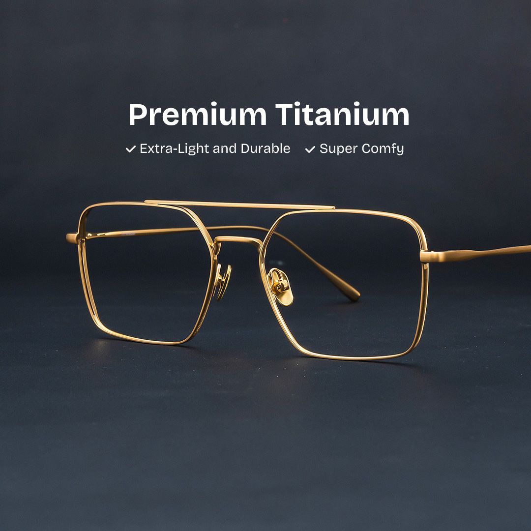 Jensen Eyeglasses in Aviator Gold Frame | Zeelool0