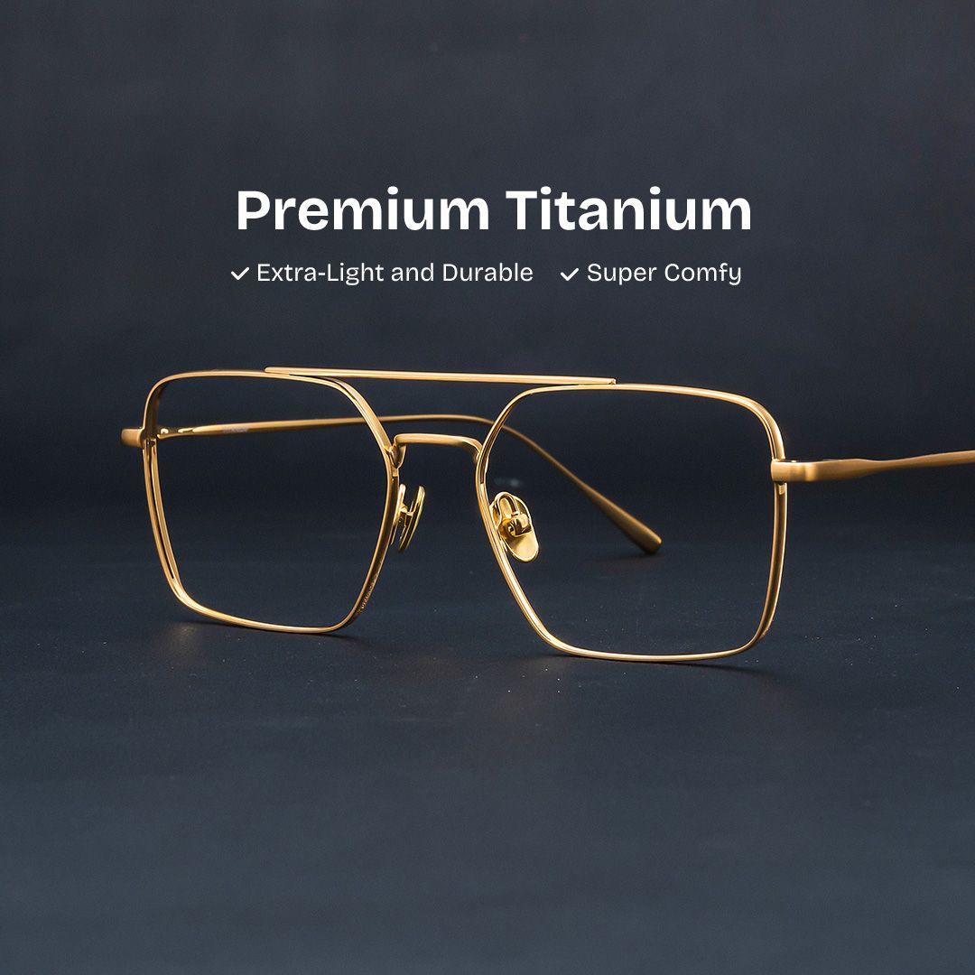 Jensen Eyeglasses in Aviator Gold Frame | ZEELOOL UK0