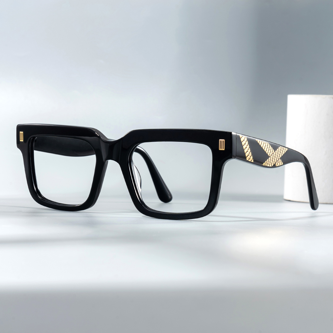 Thomason Rectangle Black Frame For Men | ZEELOOL UK0