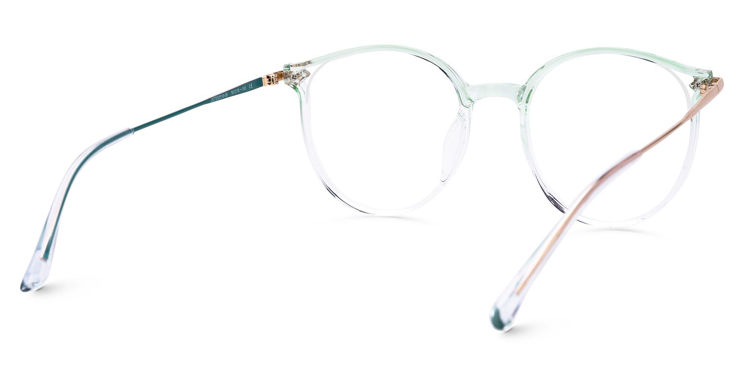 Caylan Round Green Transparent Frame Glasses3
