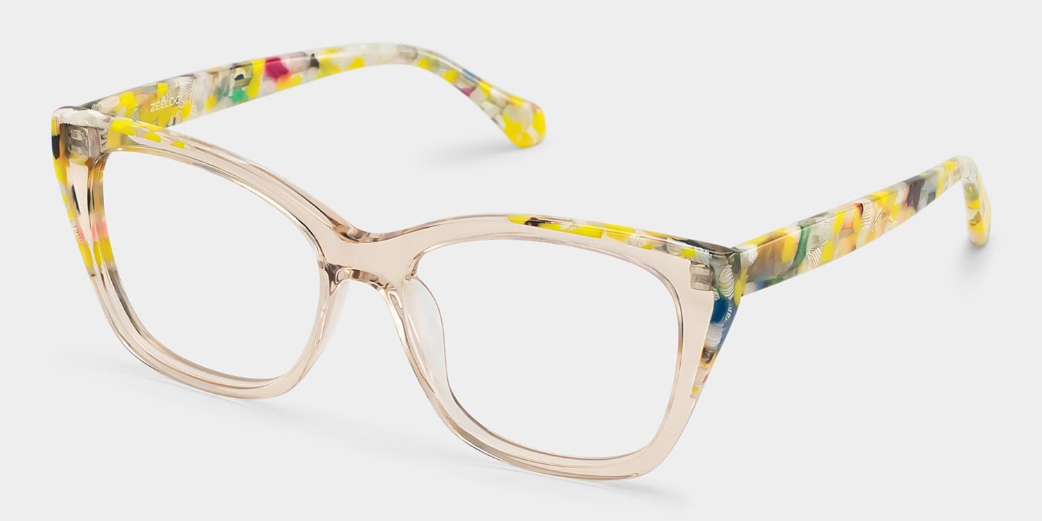 Maple Yellow Butterfly Eyeglasses with Flowers on Them | ZEELOOL3