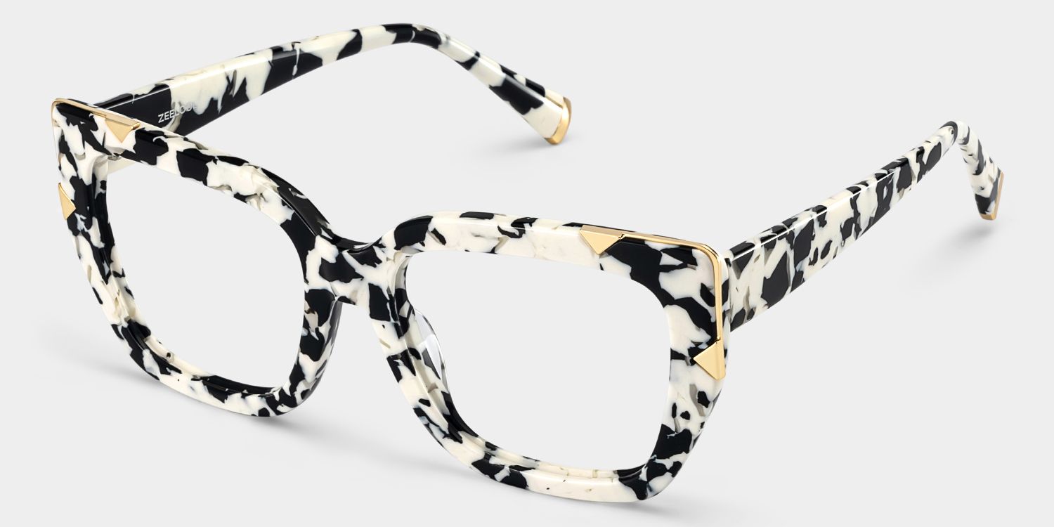 Dax Square cow print Frame Eyeglasses for Women| ZEELOOL3